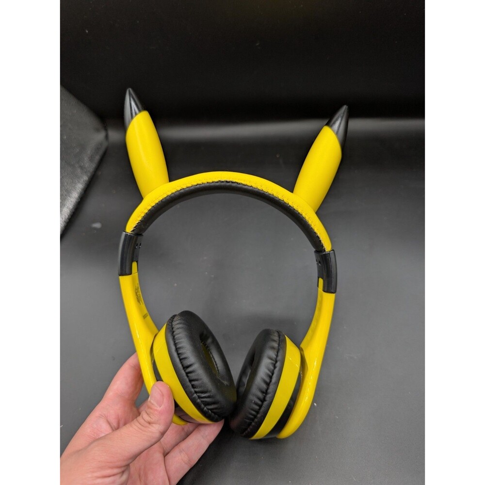eKids Pokemon Pikachu Bluetooth Headphones Ears Yellow PK-B52 No Cords